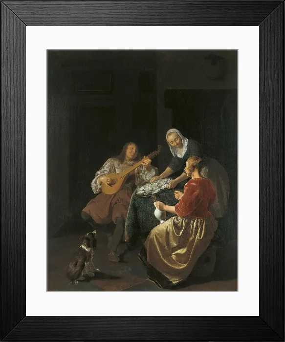 Framed Print : Oyster Eaters, 1665. Creator: Jacob Ochtervelt Framed Print : Oyster Eaters, 1665. Creator: Jacob Ochtervelt