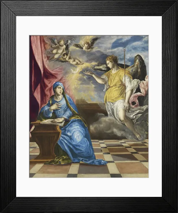 Framed Print : The Annunciation, 1576. Creator: El Greco Framed Print : The Annunciation, 1576. Creator: El Greco