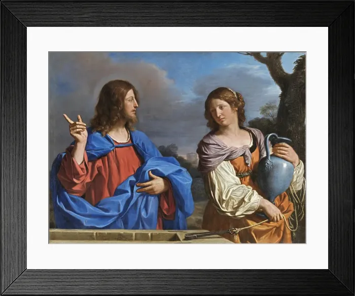 Framed Print : Christ and the Woman of Samaria at the Well, 1640. Creator: Guercino Framed Print : Christ and the Woman of Samaria at the Well, 1640. Creator: Guercino