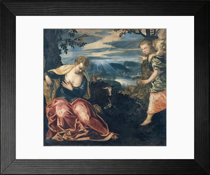 Framed Print : The Annunciation to Manoah's Wife, 1555. Creator: Jacopo Tintoretto Framed Print : The Annunciation to Manoah's Wife, 1555. Creator: Jacopo Tintoretto