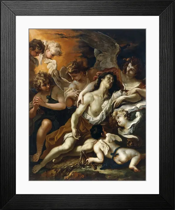 Framed Print : Mary Magdalen conforted by Angels, 1694. Creator: Sebastiano Ricci Framed Print : Mary Magdalen conforted by Angels, 1694. Creator: Sebastiano Ricci