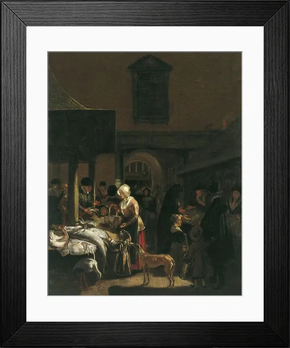 Framed Print : The Old Fish Market on the Dam, Amsterdam, 1650. Creator: Emanuel de Witte Framed Print : The Old Fish Market on the Dam, Amsterdam, 1650. Creator: Emanuel de Witte