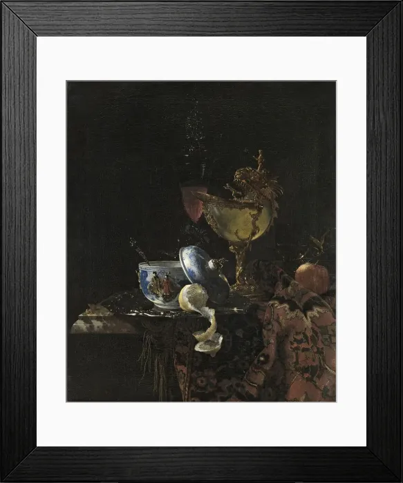 Framed Print : Still Life with a Chinese Bowl, Nautilus Cup and Other Objects, 1662. Creator: Willem Kalf