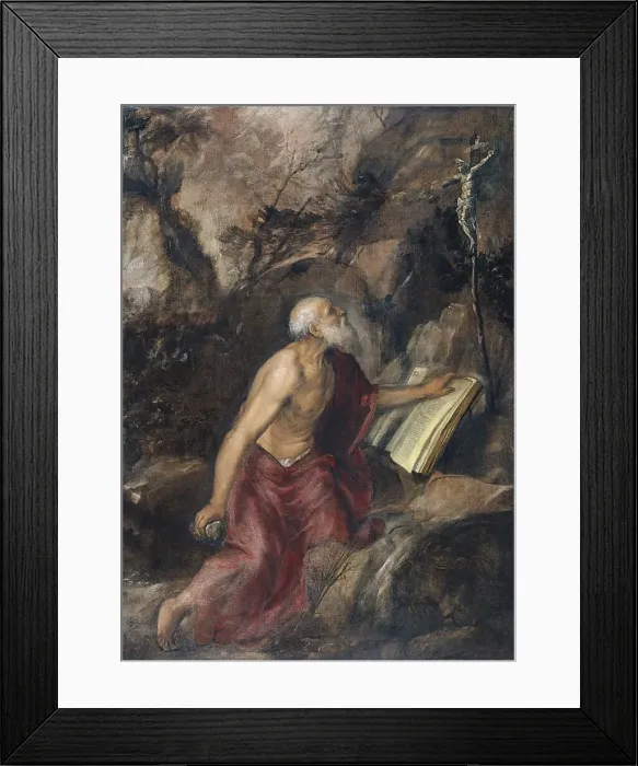 Framed Print : The Penitent Saint Jerome, 1575. Creator: Titian Framed Print : The Penitent Saint Jerome, 1575. Creator: Titian