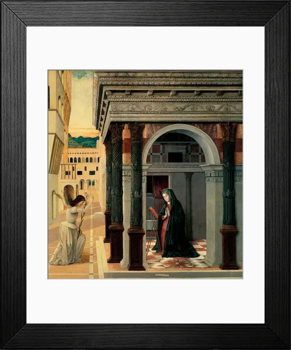 Framed Print : The Annunciation, 1475. Creator: Gentile Bellini Framed Print : The Annunciation, 1475. Creator: Gentile Bellini