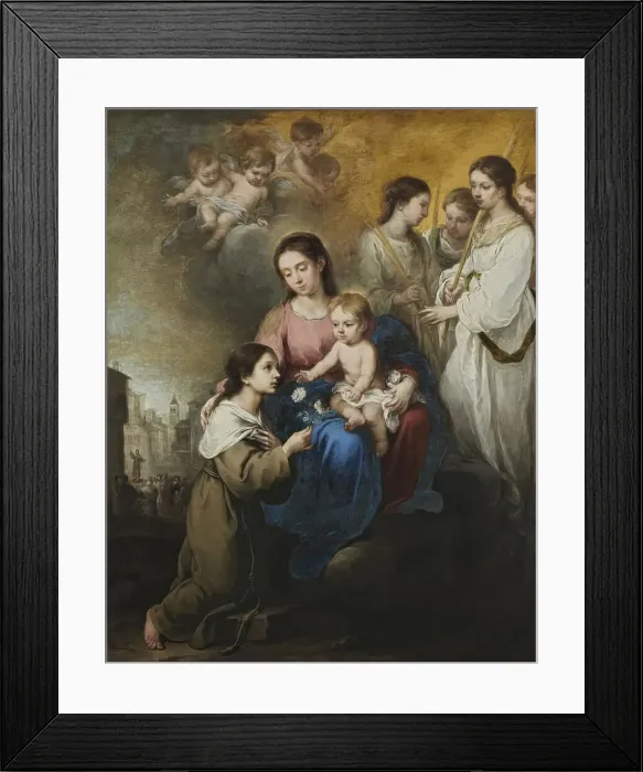 Framed Print : The Virgin and Child with Saint Rose of Viterbo, 1670. Creator: Bartolomé Esteban Murillo Framed Print : The Virgin and Child with Saint Rose of Viterbo, 1670. Creator: Bartolomé Esteban Murillo