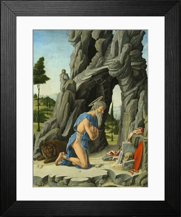 Framed Print : Saint Jerome in the Desert, 1450. Creator: Marco Zoppo Framed Print : Saint Jerome in the Desert, 1450. Creator: Marco Zoppo