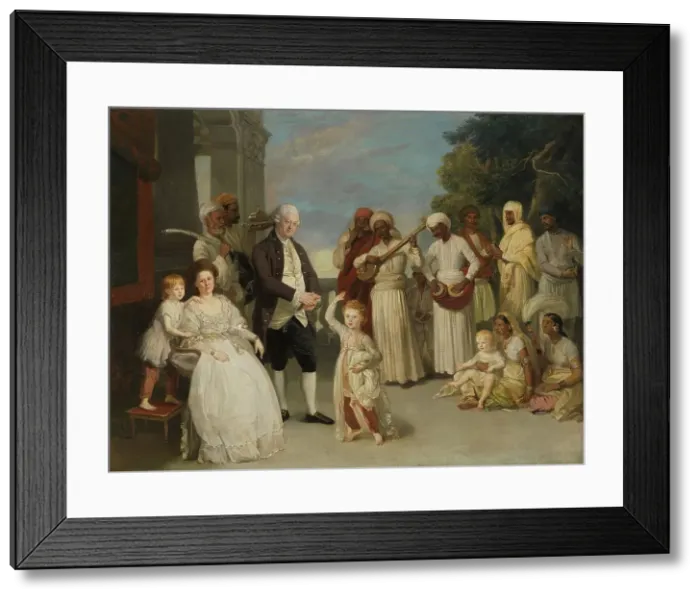 Framed Print : Group Portrait of Sir Elijah and Lady Impey, 1783. Creator: Johan Zoffany Framed Print : Group Portrait of Sir Elijah and Lady Impey, 1783. Creator: Johan Zoffany