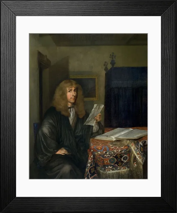 Framed Print : Portrait of a Man reading a Document, 1675. Creator: Gerard Terborch II Framed Print : Portrait of a Man reading a Document, 1675. Creator: Gerard Terborch II