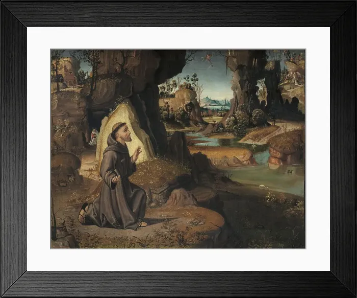 Framed Print : Saint Francis Receiving the Stigmata, 1525. Creator: Antonio Pirri Framed Print : Saint Francis Receiving the Stigmata, 1525. Creator: Antonio Pirri