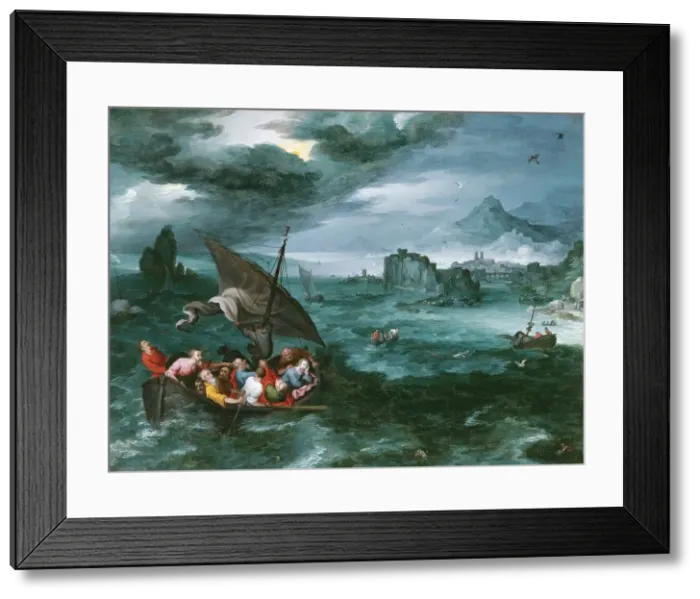 Framed Print : Christ in the Storm on the Sea of Galilee, 1596. Creator: Jan Brueghel the Elder Framed Print : Christ in the Storm on the Sea of Galilee, 1596. Creator: Jan Brueghel the Elder