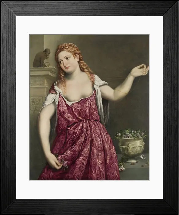 Framed Print : Portrait of a Young Woman, 1543. Creator: Paris Bordone Framed Print : Portrait of a Young Woman, 1543. Creator: Paris Bordone