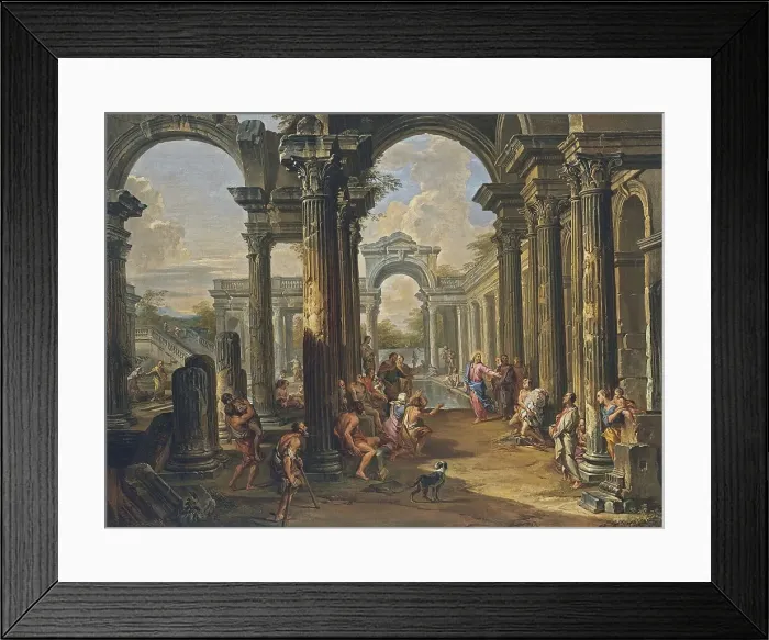 Framed Print : The pool at Bethesda, 1724. Creator: Giovanni Paolo Panini Framed Print : The pool at Bethesda, 1724. Creator: Giovanni Paolo Panini