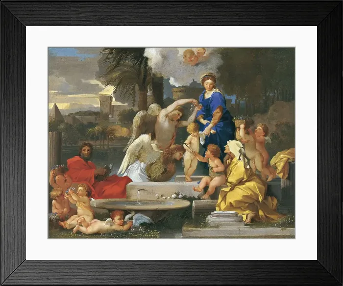 Framed Print : The Holy Family, with Saint Elisabeth and the Infant Saint John the Baptist, 1653. Creator: Sébastien Bourdon Framed Print : The Holy Family, with Saint Elisabeth and the Infant Saint John the Baptist, 1653. Creator: Sébastien Bourdon