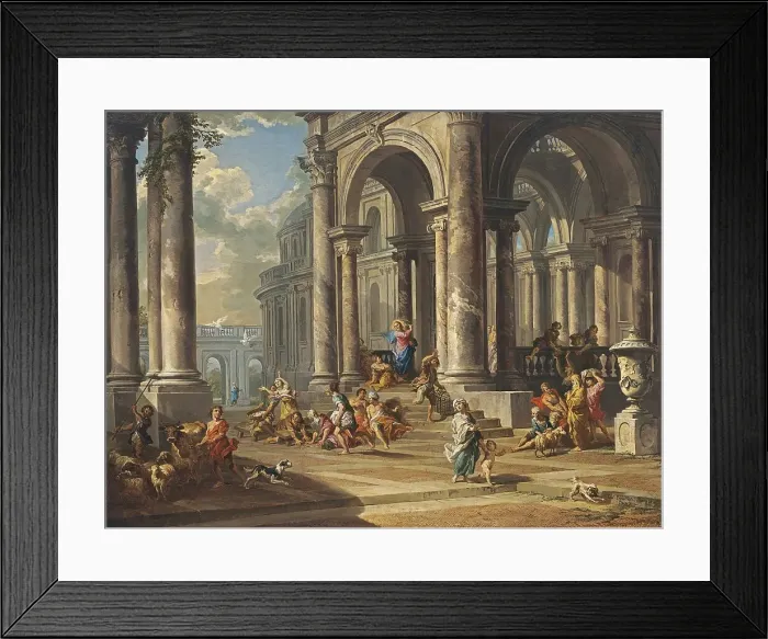 Framed Print : The Expulsion of the Money-changers from the Temple, 1724. Creator: Giovanni Paolo Panini Framed Print : The Expulsion of the Money-changers from the Temple, 1724. Creator: Giovanni Paolo Panini