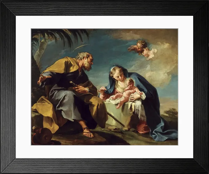 Framed Print : Rest on the Flight into Egypt, 1725. Creator: Giovanni Battista Pittoni the Younger Framed Print : Rest on the Flight into Egypt, 1725. Creator: Giovanni Battista Pittoni the Younger