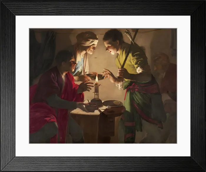 Framed Print : Esau selling His Birthright, 1627. Creator: Hendrick ter Brugghen Framed Print : Esau selling His Birthright, 1627. Creator: Hendrick ter Brugghen