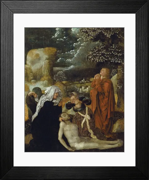 Framed Print : The Lamentation, 1510. Creator: Ulrich Apt the Elder Framed Print : The Lamentation, 1510. Creator: Ulrich Apt the Elder