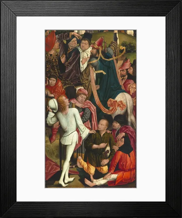 Framed Print : Knights and Soldiers playing Dice for Christ's Robe, 1477. Creator: Derick Baegert Framed Print : Knights and Soldiers playing Dice for Christ's Robe, 1477. Creator: Derick Baegert