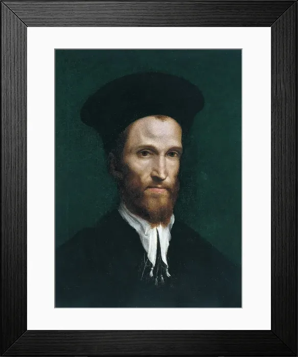 Framed Print : Portrait of a Man, 1520. Creator: Antonio da Correggio Framed Print : Portrait of a Man, 1520. Creator: Antonio da Correggio