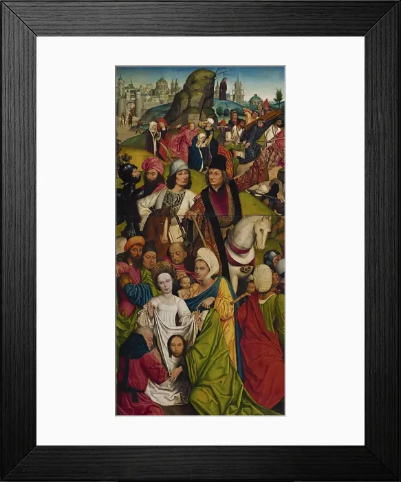 Framed Print : Saint Veronica and a group of Knights, 1477. Creator: Derick Baegert Framed Print : Saint Veronica and a group of Knights, 1477. Creator: Derick Baegert