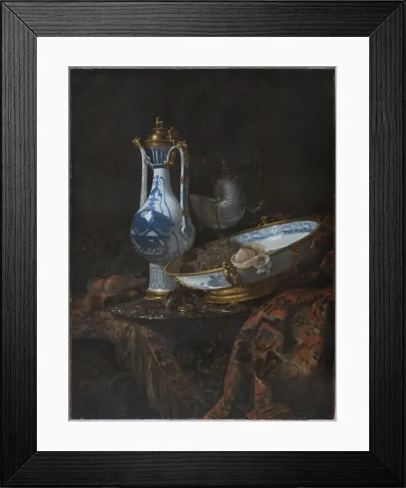 Framed Print : Still Life with Ewer and Basin, Fruit, Nautilus Cup and other Objects, 1660. Creator: Willem Kalf Framed Print : Still Life with Ewer and Basin, Fruit, Nautilus Cup and other Objects, 1660. Creator: Willem Kalf