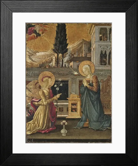 Framed Print : The Annunciation, 1455. Creator: Benedetto Bonfigli Framed Print : The Annunciation, 1455. Creator: Benedetto Bonfigli