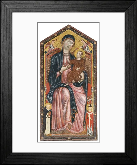 Framed Print : The Virgin and Child enthroned with Saints Dominic and Martin, and two angels, 1290. Creator: Master of the Magdalen Framed Print : The Virgin and Child enthroned with Saints Dominic and Martin, and two angels, 1290. Creator: Master of the Magdalen