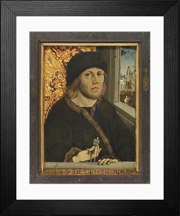 Framed Print : Portrait of Johann von Rückingen (?) (recto), 1487. Creator: Wolfgang Beurer Framed Print : Portrait of Johann von Rückingen (?) (recto), 1487. Creator: Wolfgang Beurer