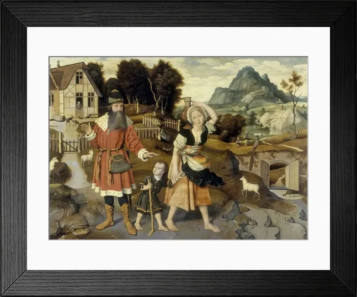 Framed Print : The Expulsion of Hagar, 1520. Creator: Jan Mostaert Framed Print : The Expulsion of Hagar, 1520. Creator: Jan Mostaert