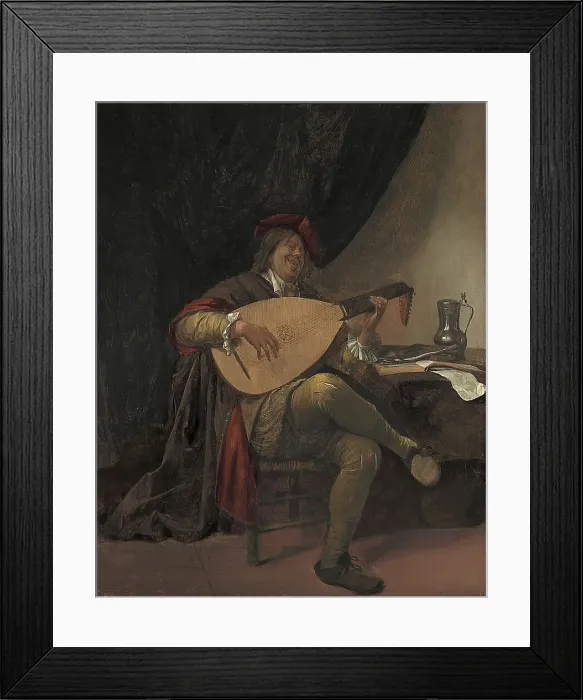 Framed Print : Self- Portrait playing the Lute, 1663. Creator: Jan Steen Framed Print : Self- Portrait playing the Lute, 1663. Creator: Jan Steen