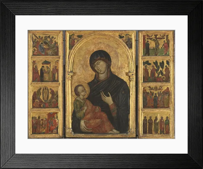Framed Print : Triptych with the Virgin and Child, 1300. Creator: Anon Framed Print : Triptych with the Virgin and Child, 1300. Creator: Anon