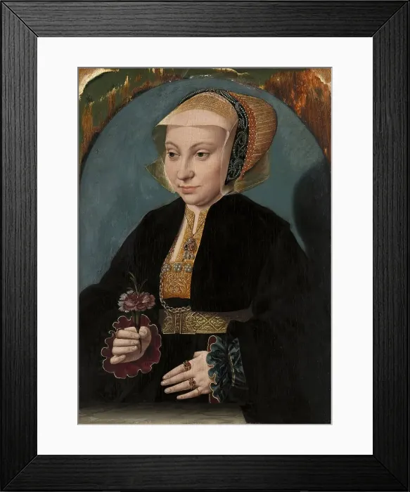 Framed Print : Portrait of a Woman, 1538. Creator: Bartholomaeus Bruyn the Elder Framed Print : Portrait of a Woman, 1538. Creator: Bartholomaeus Bruyn the Elder