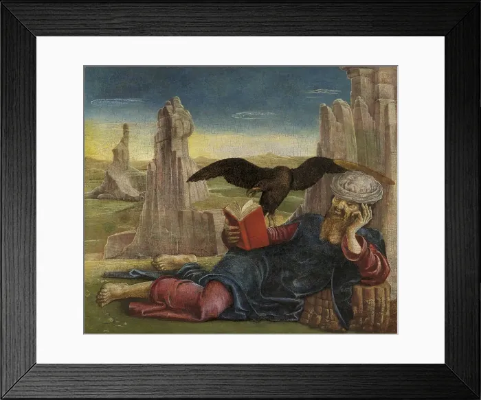 Framed Print : Saint John the Evangelist in Patmos, 1470. Creator: Cosmè Tura Framed Print : Saint John the Evangelist in Patmos, 1470. Creator: Cosmè Tura