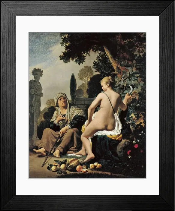 Framed Print : Vertumnus and Pomona, 1637. Creator: Caesar Boëtius van Everdingen Framed Print : Vertumnus and Pomona, 1637. Creator: Caesar Boëtius van Everdingen