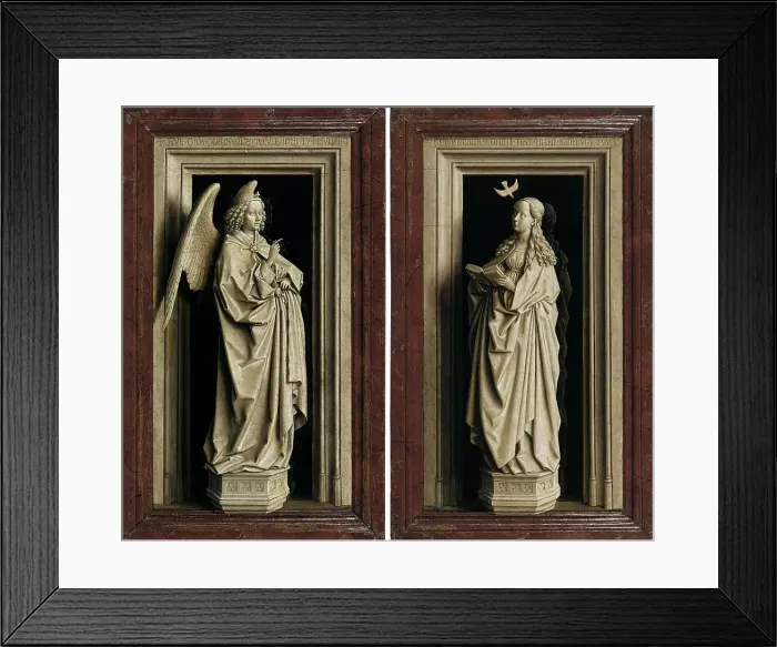 Framed Print : The Annunciation Diptych, 1433. Creator: Jan van Eyck Framed Print : The Annunciation Diptych, 1433. Creator: Jan van Eyck