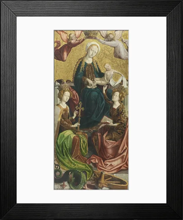 Framed Print : The Virgin and Child with Saint Margaret and Saint Catherine, 1500. Creator: Unknown Framed Print : The Virgin and Child with Saint Margaret and Saint Catherine, 1500. Creator: Unknown
