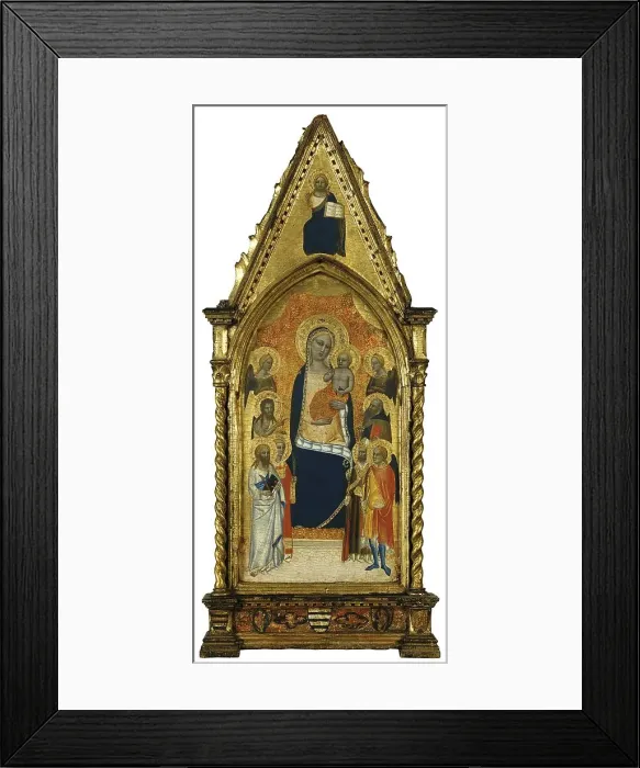 Framed Print : The Virgin and Child between Angels and six Saints, 1362. Creator: Niccolò di Tommaso Framed Print : The Virgin and Child between Angels and six Saints, 1362. Creator: Niccolò di Tommaso