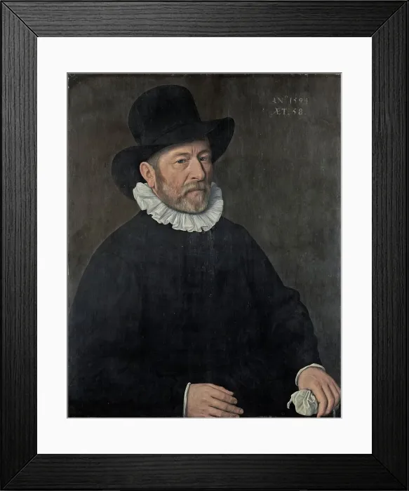 Framed Print : Portrait of a Man aged Fifty-eight, 1594. Creator: Cornelius Ketel Framed Print : Portrait of a Man aged Fifty-eight, 1594. Creator: Cornelius Ketel