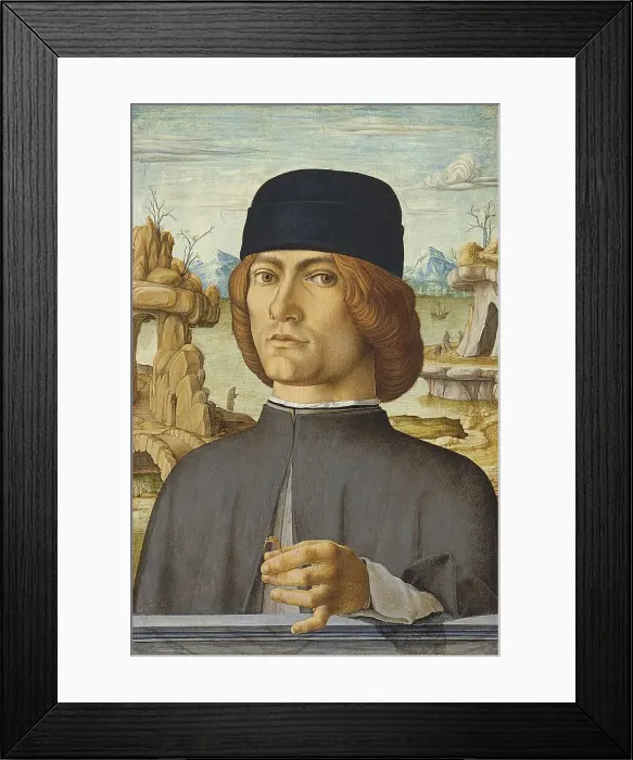 Framed Print : Portrait of a Man with a Ring, 1472. Creator: Francesco del Cossa Framed Print : Portrait of a Man with a Ring, 1472. Creator: Francesco del Cossa