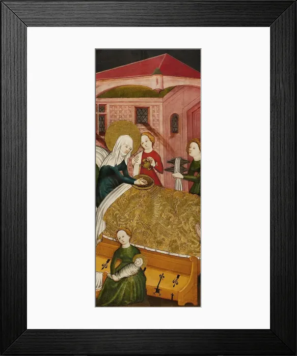 Framed Print : The Birth of the Virgin, 1430. Creator: Anon Framed Print : The Birth of the Virgin, 1430. Creator: Anon
