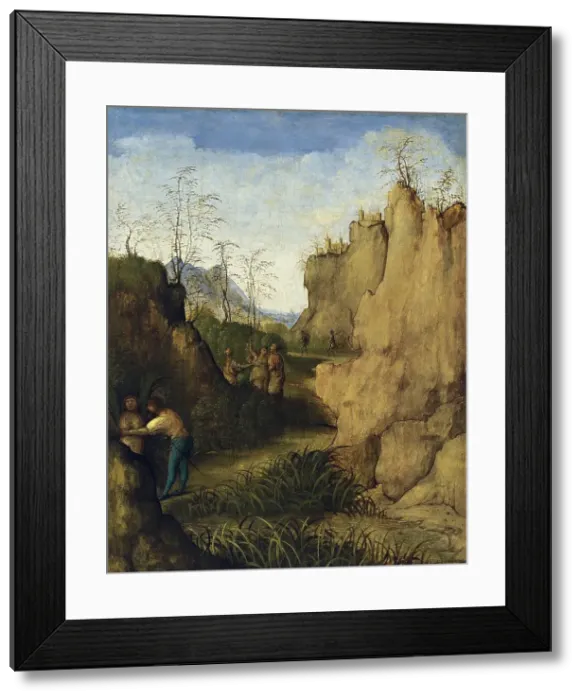 Framed Print : Ladon and Syrinx, 1510. Creator: Giovanni Agostino da Lodi Framed Print : Ladon and Syrinx, 1510. Creator: Giovanni Agostino da Lodi