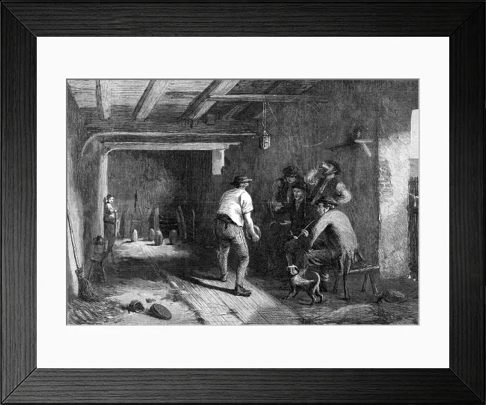 Framed Print : A Game of Four-Corners, by H. Carter, in the exhibition of Water-Colour Drawings... 1869. Creator: W Thomas Framed Print : A Game of Four-Corners, by H. Carter, in the exhibition of Water-Colour Drawings... 1869. Creator: W Thomas