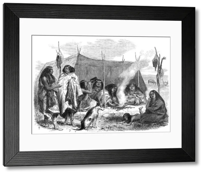 Framed Print : A Patagonian wigwam, 1869. Creator: Unknown Framed Print : A Patagonian wigwam, 1869. Creator: Unknown