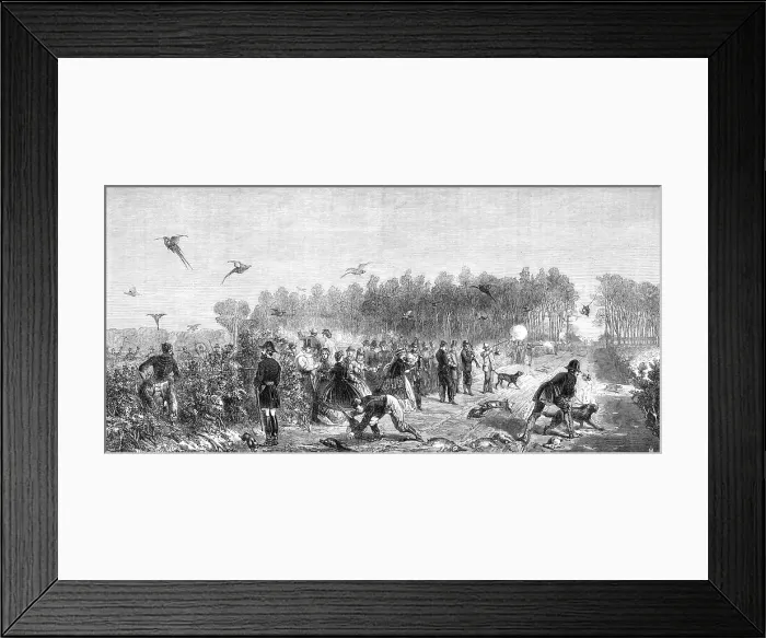 Framed Print : A Shooting-Party at Compiègne, from a picture by M. Janet Lange, 1865. Creator: Mason Jackson Framed Print : A Shooting-Party at Compiègne, from a picture by M. Janet Lange, 1865. Creator: Mason Jackson