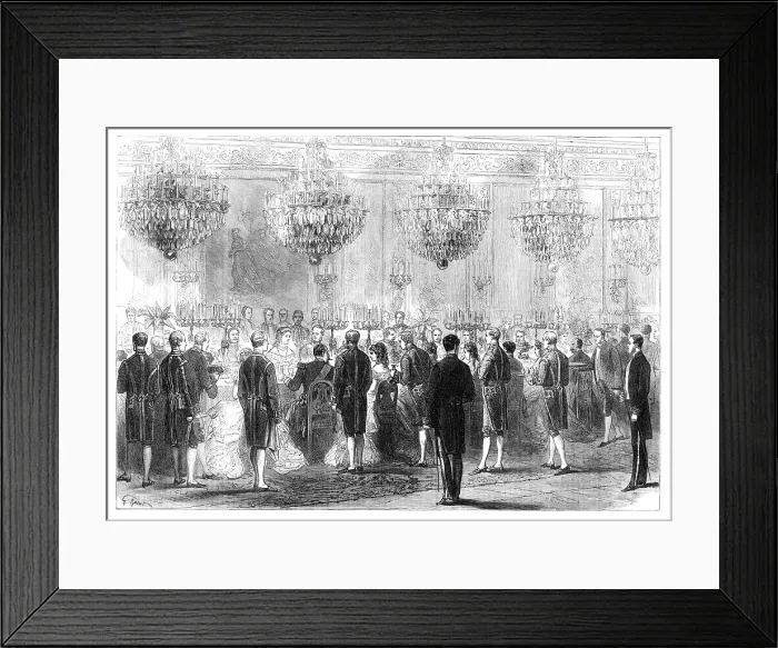 Framed Print : A State Banquet at the Tuileries, 1869. Creator: Unknown Framed Print : A State Banquet at the Tuileries, 1869. Creator: Unknown