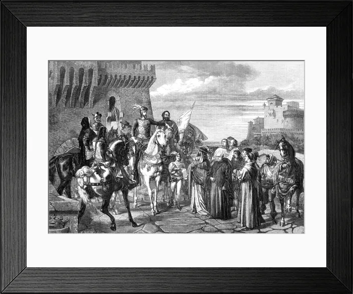 Framed Print : Bernabo Visconti, Duke of Milan... by Giannetti, in the Crystal Palace Exhibition, 1869. Creator: Mason Jackson Framed Print : Bernabo Visconti, Duke of Milan... by Giannetti, in the Crystal Palace Exhibition, 1869. Creator: Mason Jackson