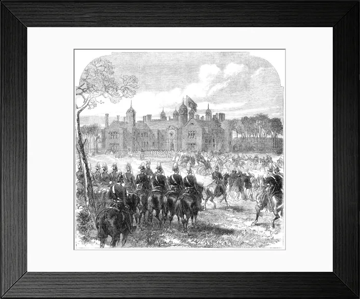 Framed Print : Arrival of the Prince and Princess of Wales at Melford Hall, Suffolk... 1865. Creator: Unknown Framed Print : Arrival of the Prince and Princess of Wales at Melford Hall, Suffolk... 1865. Creator: Unknown