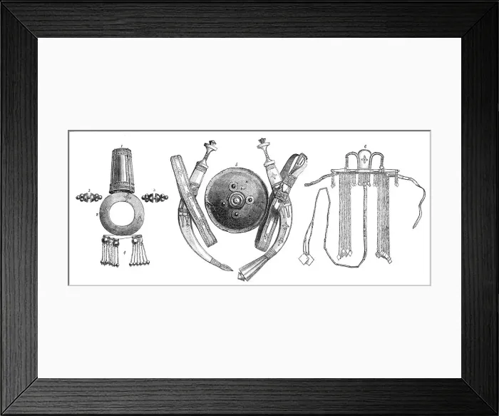 Framed Print : Abyssinian arms and ornaments, 1868. Creator: Unknown Framed Print : Abyssinian arms and ornaments, 1868. Creator: Unknown