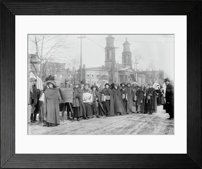 Framed Print : Rosalie Jones, Ida Craft - suffrage hikers, 1913. Creator: Bain News Service Framed Print : Rosalie Jones, Ida Craft - suffrage hikers, 1913. Creator: Bain News Service